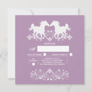 Carte Cheval silhouette moderne tourbillons floraux