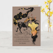 Carte Cheval Silhouette stylisé avec devis (Fleur jaune)