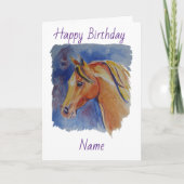 Carte Cheval sur Blue Birthday (Devant)