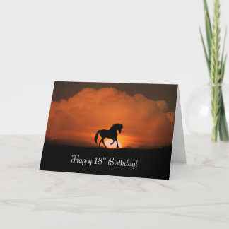 Carte Cheval Thème Joyeux 18ème anniversaire