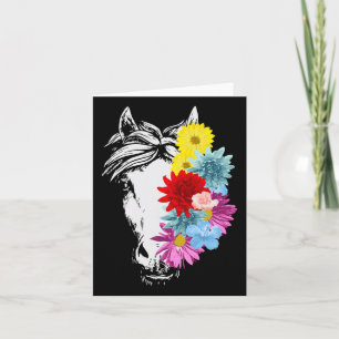 Carte Cheval Tournesol Cute Horseback équitation Fleur L
