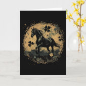 Carte Cheval Trèfle St. Patrick Saint Paddy's Iri (Fleur jaune)