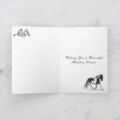 Carte Cheval Trotting dans les vacances de Noël de neige (Intérieur)