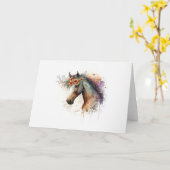 Carte Cheval visage avec couronne de fleurs (Fleur jaune)