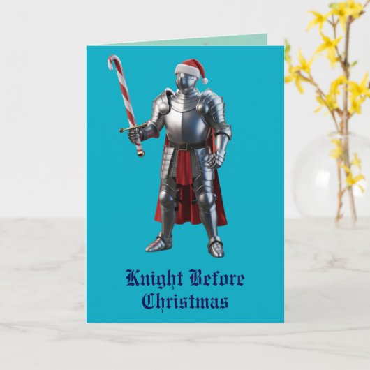 Carte Chevalier avant Noël (Fleur jaune)