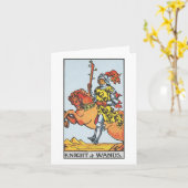 Carte Chevalier des baguettes - Rider Waite Smith tarot (Fleur jaune)