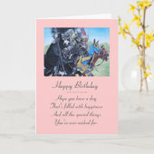 Carte chevaliers médiévaux jouant sur les chevaux (Fleur jaune)