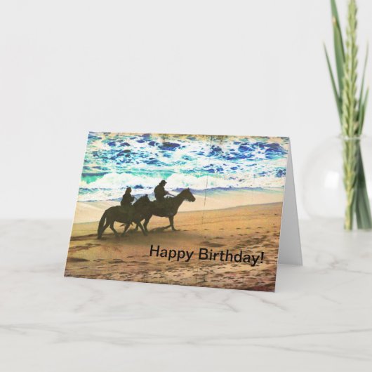 Carte Chevauchées de chevaux à la plage (Devant)