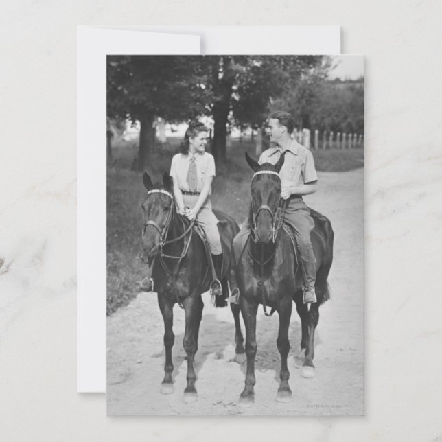 Carte Chevaux à cheval en couple (Devant)