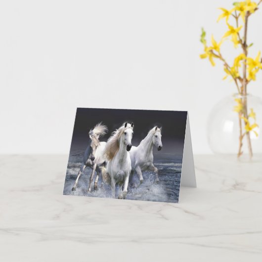 Carte Chevaux à lancer l'oreiller (Fleur jaune)