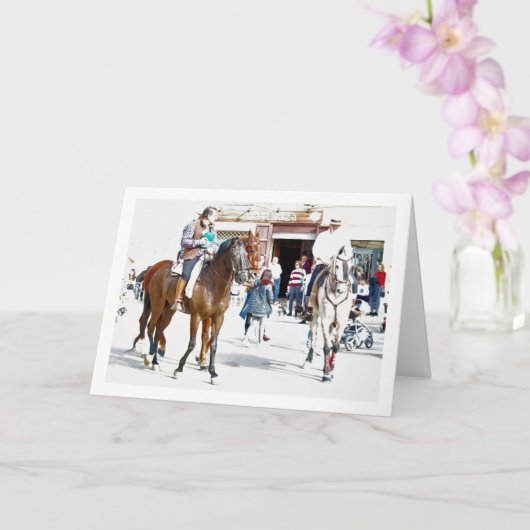 Carte Chevaux à l'extérieur du Bar Espagnol (Orchidée)