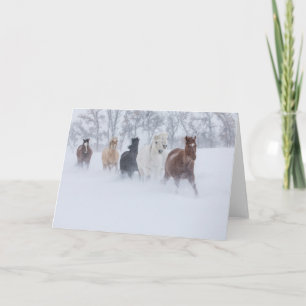 Carte Chevaux courant à travers la neige