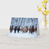 Carte Chevaux dans le froid (Fleur jaune)