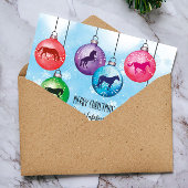 Carte Chevaux dans les boules de Noël