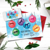 Carte Chevaux dans les boules de Noël