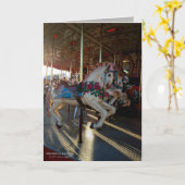 Carte Chevaux de carrousel colorés / Carnaval Carnival (Fleur jaune)