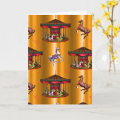 Carte Chevaux de carrousel sur l'or (Fleur jaune)