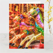 Carte Chevaux de carrousel victorien (Fleur jaune)