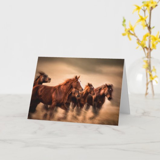 Carte Chevaux de course (Fleur jaune)