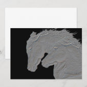 Carte Chevaux de look Embossés arrière - plan noir (Devant / Derrière)