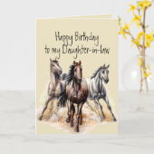 Carte Chevaux de l'Ouest sauvage Anniversaire belle-fill (Fleur jaune)