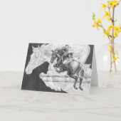 Carte Chevaux de pullover dessinant par le cygne de (Fleur jaune)