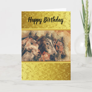 Carte Chevaux de Thoroughbred courant dans un champ