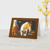 Carte Chevaux En Paddock, Anniversaire (Fleur jaune)