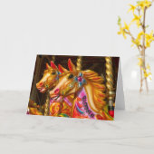 Carte Chevaux joyeux (Fleur jaune)
