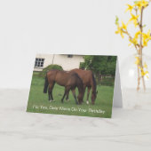 Carte Chevaux Nièce Personnalisée Anniversaire (Fleur jaune)