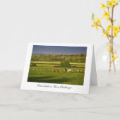 Carte Chevaux / Ponies - Bonne chance sur le défi (Fleur jaune)