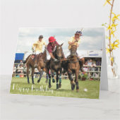 CARTE CHEVAUX SPORTIFS (Fleur jaune)