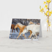 Carte Chevaux traversant le ruisseau (Fleur jaune)