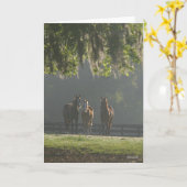 Carte Chevaux trois quarts debout dans la fosse (Fleur jaune)