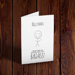 Carte Cheveux après Chemo Funny Card<br><div class="desc">"Chemo t'a pris les cheveux et t'a fait un BADASS !" Carte personnalisable,  humour léger après chimio.</div>