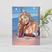 Carte Cheveux blond, Illustration de beauté bleu teint - (Debout devant)