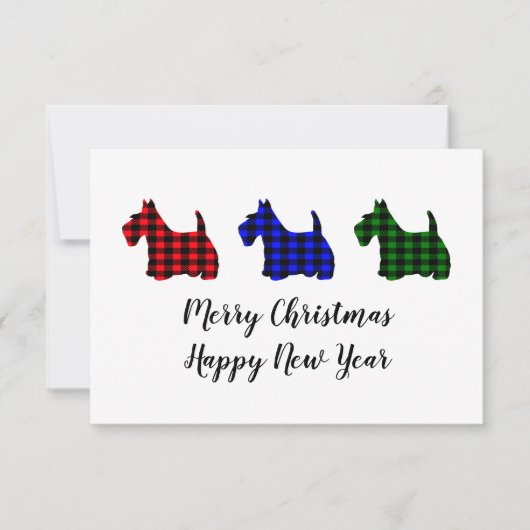 Carte Cheveux Buffalo Plaid Christmas Scotties (Devant)