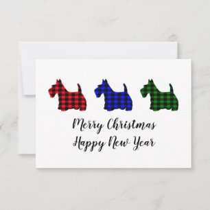 Carte Cheveux Buffalo Plaid Christmas Scotties