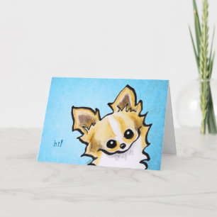 Carte Cheveux longs Chihuahua Fawn/Blanc Hello Personnal