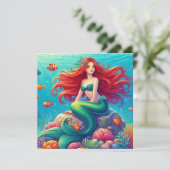 Carte Cheveux rouges de sirène (Debout devant)