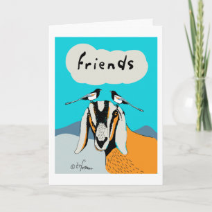 Carte Chèvre avec des amies de pie