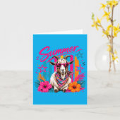 Carte Chèvre Côtière Chic Été Rayé Graphique Rétro (Fleur jaune)