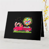 Carte Chèvre de lapin montée Pickup Truck Pâques Oeufs A (Fleur jaune)