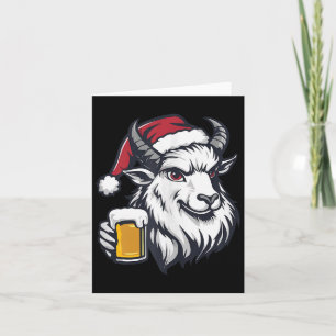 Carte Chèvre de Noël drôle avec bande dessinée de bière