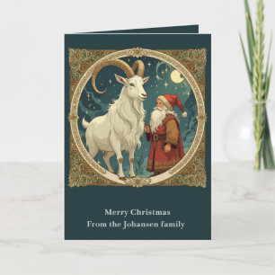 Carte Chèvre de Yule et Jultomten Mythologie scandinave