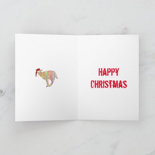 Carte Chèvre drôle Joyeux Noël (Intérieur)