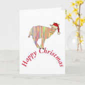 Carte Chèvre drôle Joyeux Noël (Fleur jaune)