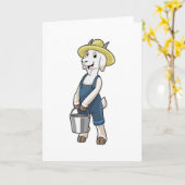Carte Chèvre en fermier avec seau (Fleur jaune)