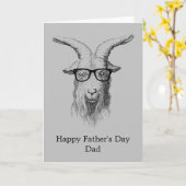 Carte Chèvre Hipster Gris (Fleur jaune)