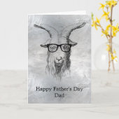 Carte Chèvre hipster gris argent (Fleur jaune)